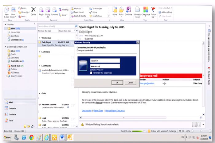 Enter the credentials